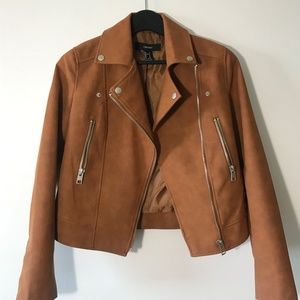 Faux Suede Leather Biker Jacket Small Forever 21